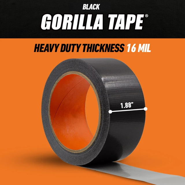 Alt view image 6 of 7 - Tape; Duct; Utility; Triple Layer Strength; Indoor & Outdoor; Weather Resistant Shell; 1.88 in x 10 yd; Black; (Pack of 2)