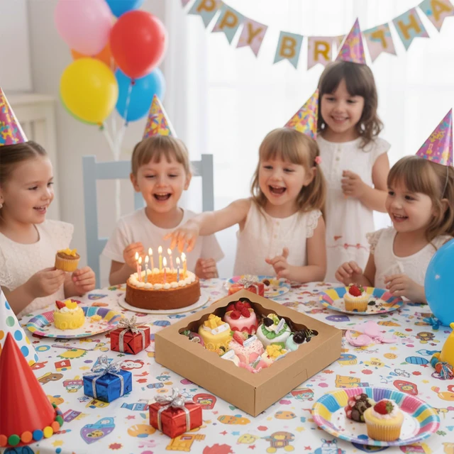 Alt view image 6 of 7 - 60pcs 10x10x2.5 Pie Boxes Auto-Popup Bakery Boxes with Window, Cookie Boxes Auto-Popup Food Grade Cookie Boxes, Easy to Assemble and Carry, Suitable for Birthday Dessert, Donuts