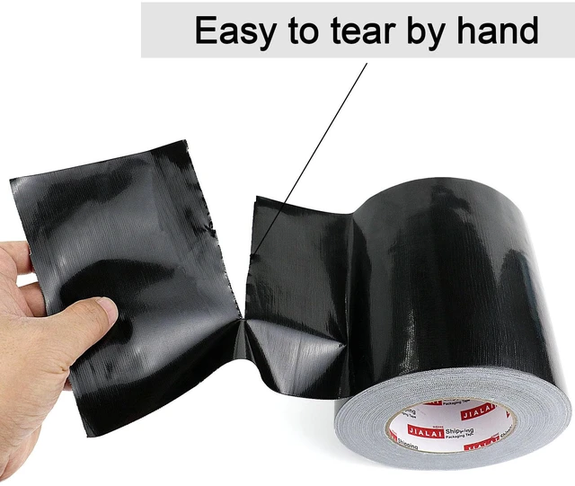 Alt view image 5 of 7 - Wide Duct Tape, Industrial Grade 30Yards (90 ft) Wide Tape 5'' Duct, 9 Mil Heavy-Duty, Waterproof, Strong, Flexible, No Residue, for Crafts & Home Improvement (Black, 5'' x 90ft)