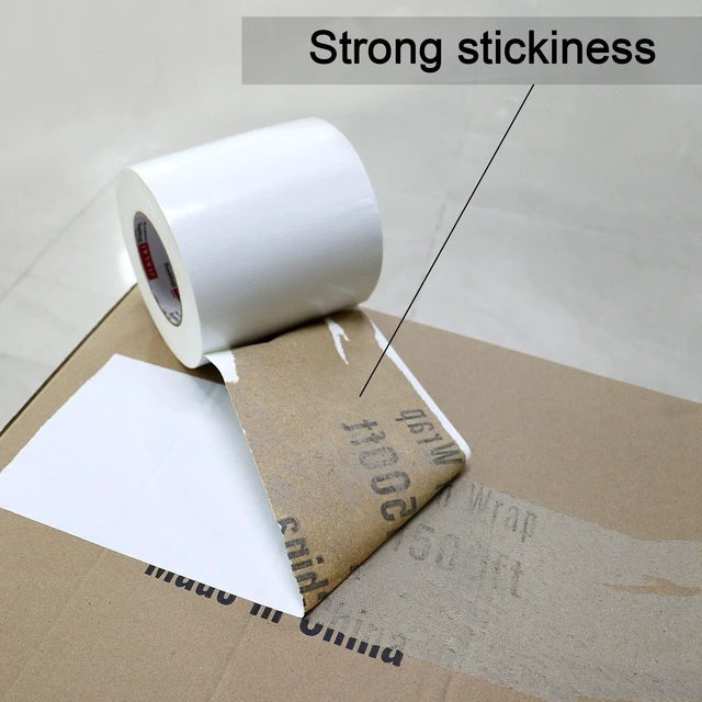 Alt view image 5 of 7 - Wide Duct Tape, Industrial Grade 30Yards (90 ft) Wide Tape 5'' Duct, 9 Mil Heavy-Duty, Waterproof, Strong, Flexible, No Residue, for Crafts & Home Improvement (White, 5'' x 90ft)