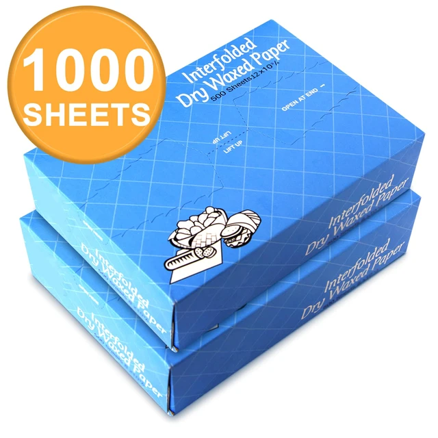 Alt view image 7 of 7 - 1000 Sheets 12 x 10.75 Dry Wax Paper Sheets for Food, Greaseproof Sandwich Wrapping, Interfolded Deli Wax Paper for Fries, Burgers, Food Basket, Made in USA