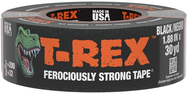 Alt view image 2 of 7 - Tape Heavy Duty Duct Tape with UV Resistant & Waterproof Backing for Ferociously Strong Repairs, 1.88" x 30 yd, Black, 1 Roll