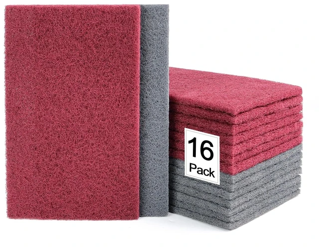 Main image of 6"x9" Automotive Scuff Pad 16 Pack (7447&7448) - 8 Maroon(Fine) & 8 Gray(Ultra Fine), Wet/Dry Reusable Scuffing Pad for Paint Prep, Sanding - Auto Body, Woodworking & Handicrafts