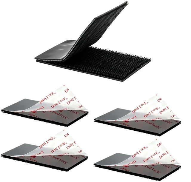 Main image of Dual Lock Tape 2in x 4in 4pcs, Heavy Duty Mounting Tape Interlocking Tape Reclosable Fastener Self Sticky SJ3550 Strip for EZ Pass Mounting Tape