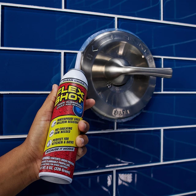 Alt view image 3 of 7 - Flexible Rubber Silicone Sealant, Waterproof Caulk, UV Resistant, No Caulk Gun Needed, Perfect for Kitchen, Bath, Showers, Sinks, Baseboards, Clear, 8oz, 2-Pack