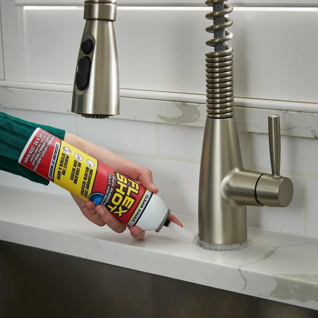 Alt view image 5 of 7 - Flexible Rubber Silicone Sealant, Waterproof Caulk, UV Resistant, No Caulk Gun Needed, Perfect for Kitchen, Bath, Showers, Sinks, Baseboards, Clear, 8oz, 2-Pack