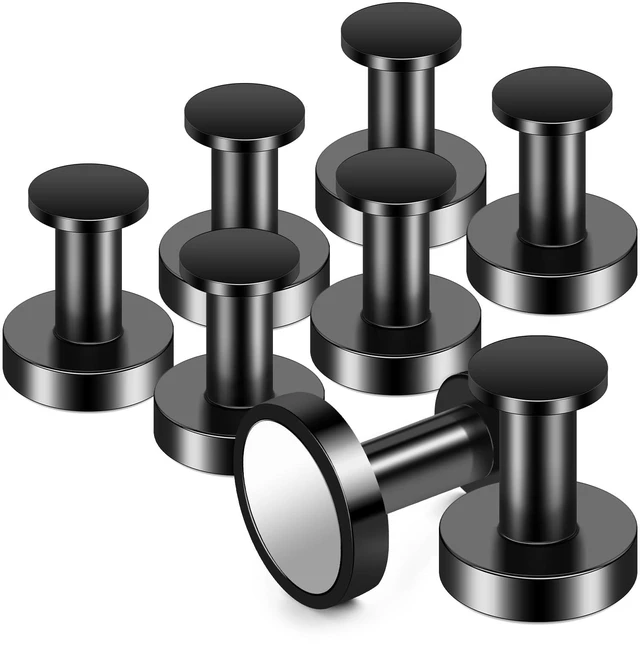 Main image of Magnetic Hooks 8 PCS 150lb Magnet Hook Cruise Cabins (Black) Essentials Heavy Duty Wreath Hanger Strong Magnets for Classroom Whiteboard Wreath Coat Hanging Garage Cruise Ship Camping