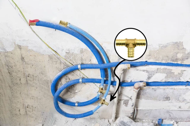 Alt view image 7 of 7 - 25 Pack 1/2" PEX Fittings, PEX Tee Fittings, Brass PEX Fittings for PEX Tubing Pipe