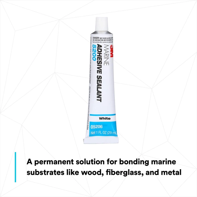 Alt view image 3 of 7 - Marine Adhesive Sealant 5200, White, 1 oz Tube Permanent Bonding and Sealing for Boats and RVs Above and Below the Waterline Waterproof Repair