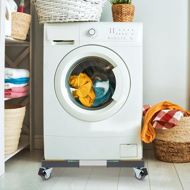 Alt view image 5 of 7 - Heavy Duty Dolly for Washing Machine Adjustable Mini Fridge Stand washer Dryer Stand Mobile Roller Universal Dolly Cart with 4 Lockable Wheels Mobile Base Stand for Washer Dryer Refrigerator