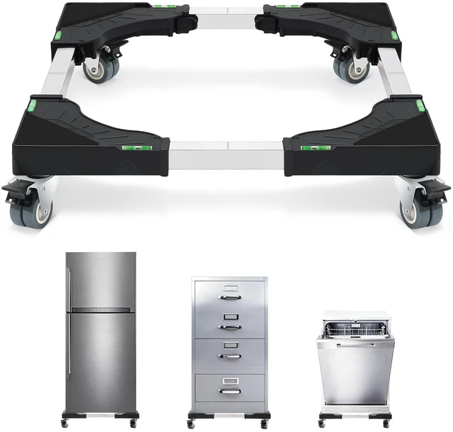 Main image of Furniture Dolly Adjustable Mini Fridge Stand with Wheels Washing Machine Stand Mobile Roller with 4 Locking Swivel Wheel Universal Mobile Base Moving Cart for Dryer Refrigerator