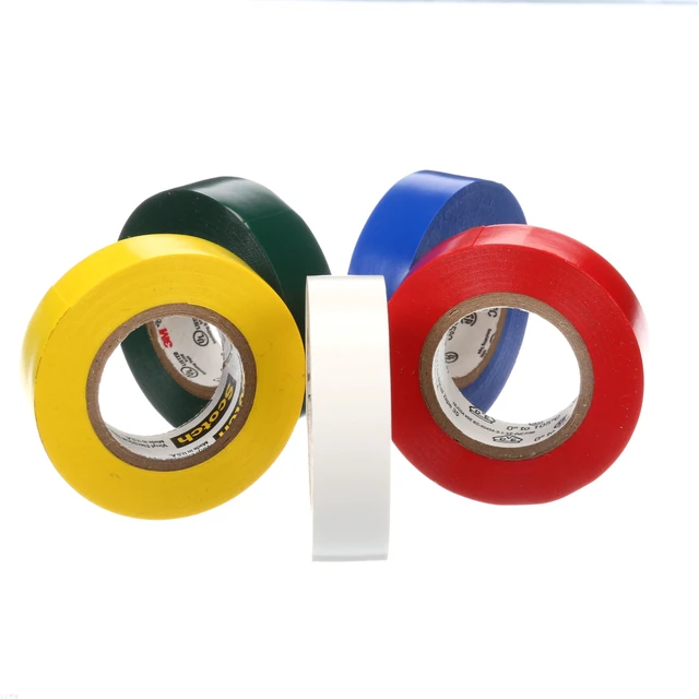 Alt view image 3 of 7 - Vinyl 35 Electrical Tape, 5 Rolls, Multi-Color Pack, Ideal for Cable Jacket Repair & Electrical Insulation, Premium Vinyl Material, Indoor & Outdoor Use, High Adhesion (10457DC), 4-Pack