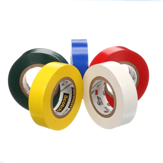 Alt view image 5 of 7 - Vinyl 35 Electrical Tape, 5 Rolls, Multi-Color Pack, Ideal for Cable Jacket Repair & Electrical Insulation, Premium Vinyl Material, Indoor & Outdoor Use, High Adhesion (10457DC), 4-Pack