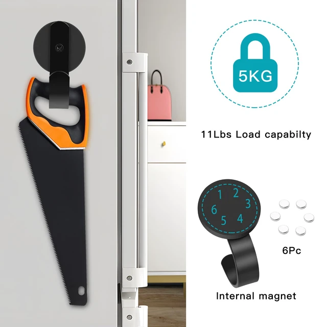 Alt view image 4 of 7 - Magnetic Wreath Hanger, 4 Pack Heavy Duty Magnets with Hook for Cruise Refrigerator, Christmas Decoration Magnetic Hooks for Metal Front Door, Cruise Hook Hanger for Hanging Cabins Grill Coat