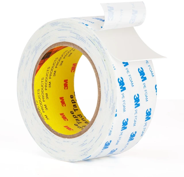 Main image of 3M 1600T Double Sided Tape, 2 in x 18 ft White PE Foam Tape 0.04 in Thick, Removable from Smooth Surfaces, for RV, Pictures, Posters, Frames and Home Décor