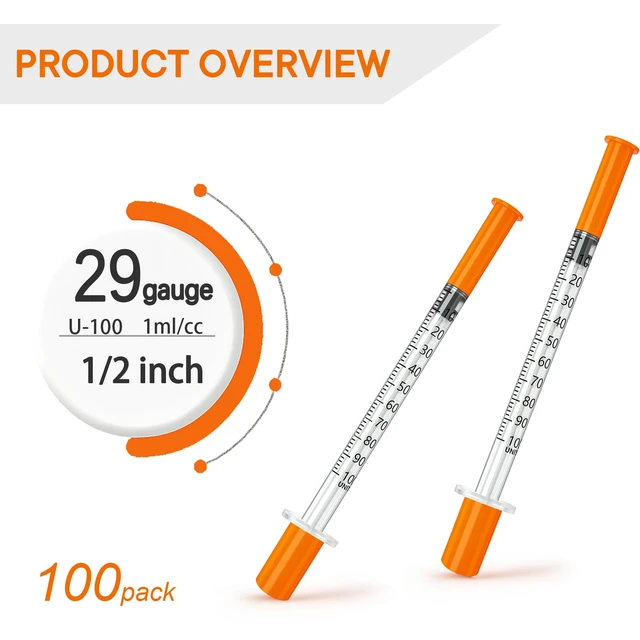 Alt view image 5 of 7 - 1ml Syringe, 29 Gauge 1cc 1/2 In Syringes, Individually Packed, PACK 100