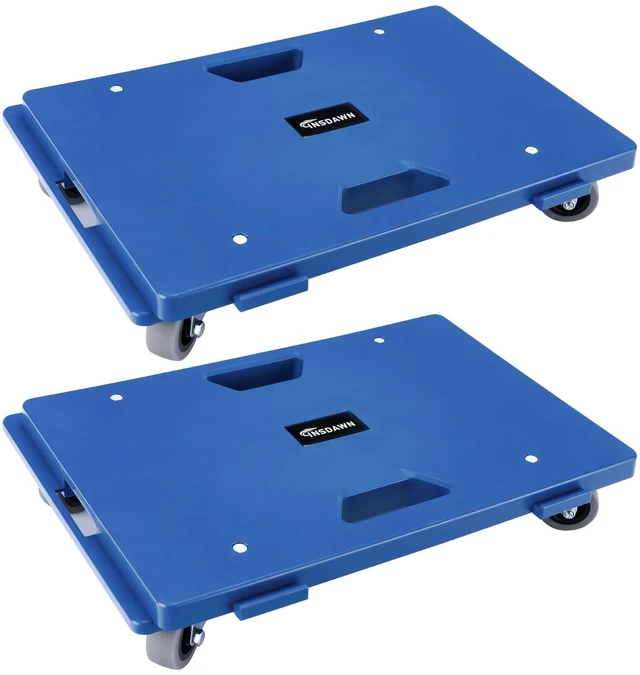 Main image of 2 Pack Furniture Dolly 4 Wheels Upgraded Dollies Connectable with 4 Wheels Small Flat Dolly Cart with 500 LBS Capacity for Heavy Appliance, Blue
