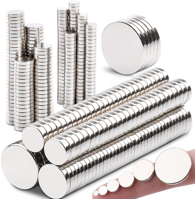 Main image of 345PCS Strong Neodymium Disc Magnets, 6 Different Sizes,Rare Earth Magnets Heavy Duty Round Small Tiny Magnet for Crafts,Refrigerator Magnet for Office School Whiteboard Kitchen
