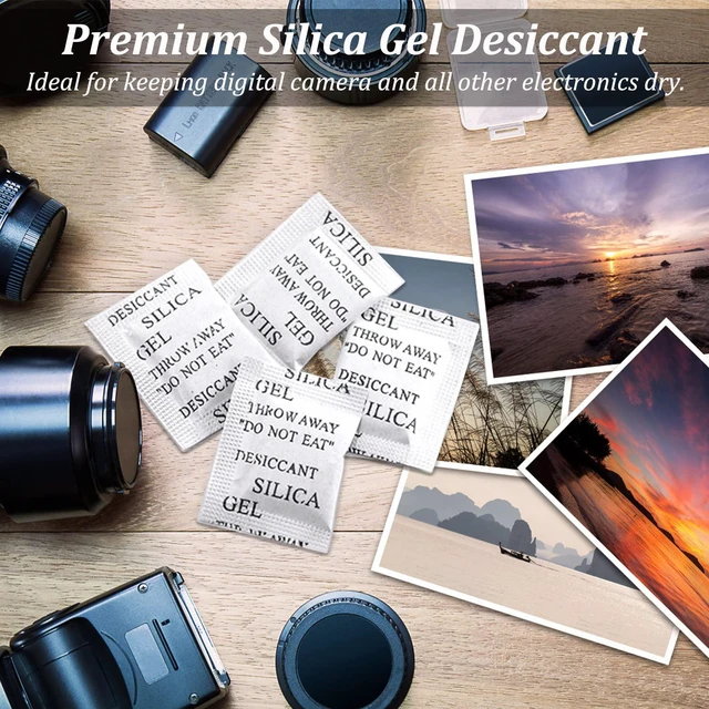 Alt view image 4 of 7 - 100PCS 5 Gram Premium Silica Gel Packets, Desiccant Packs for Storage, Moisture Absorbers, Humidity Dry Bags, Rechargeable Transparent Silicone Dessicants Dehumidifier for Electronics, Shoes, Jewelry