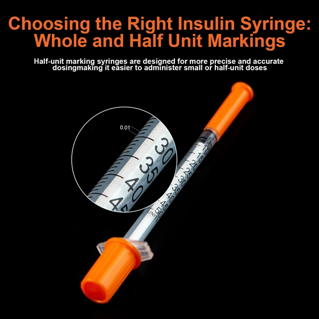Alt view image 5 of 6 - 100 Pack U-100 0.5ML with 31 Ga 1/4 Inch,Individually Sealed,1/2 milliliters