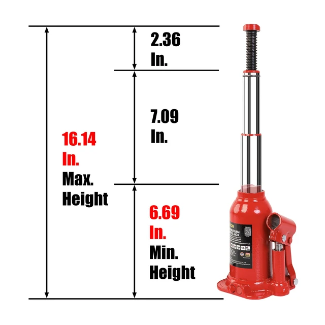 Alt view image 2 of 5 - 4 Ton (8,000 LBs) Torin Double Ram Welded Bottle Jack for Car Auto Repair and House Lift, ATH80402XR