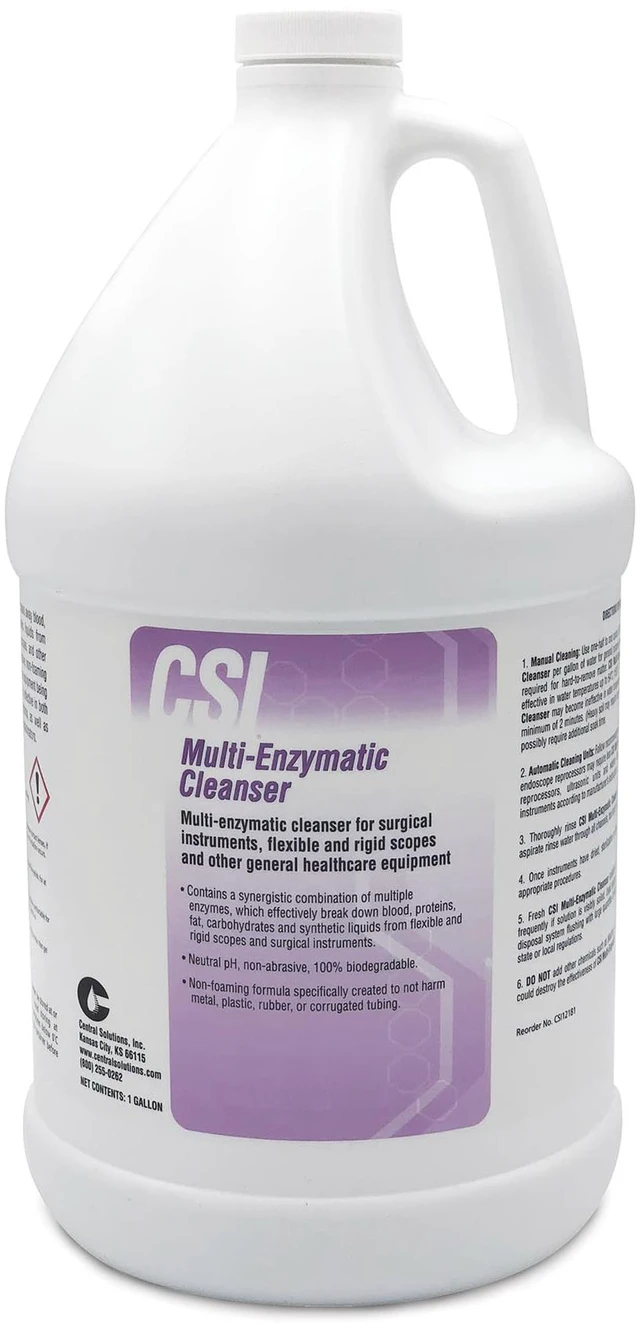 Main image of Central Solutions Multi Enzymatic Cleanser - Hospital Grade Medical Instrument Cleaner for Presoak and Manual Processing, 1 Gal