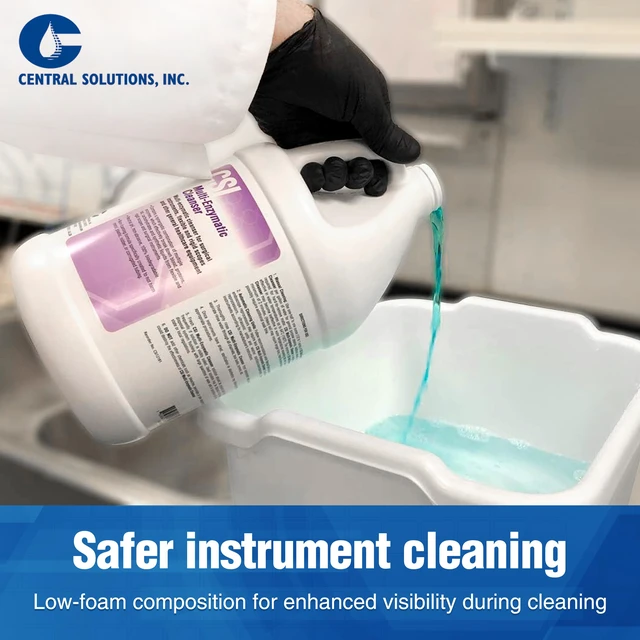 Alt view image 3 of 7 - Central Solutions Multi Enzymatic Cleanser - Hospital Grade Medical Instrument Cleaner for Presoak and Manual Processing, 1 Gal