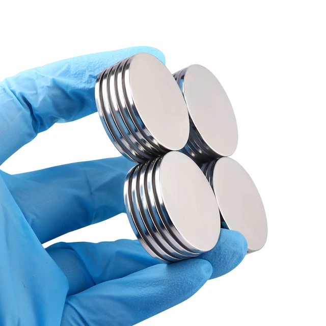 Alt view image 4 of 7 - 20 Pack Strong Neodymium Disc Magnets with Adhesive Backing Silver Round Powerful Permanent Rare Earth Magnets, Heavy Duty Magnet for Fridge, DIY, Scientific, Craft, Office, 32 x 2mm