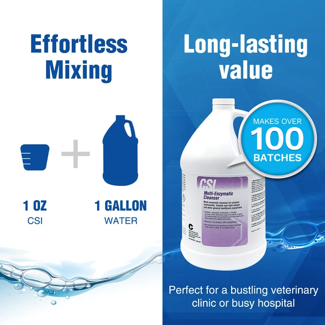 Alt view image 6 of 7 - Central Solutions Multi Enzymatic Cleanser - Hospital Grade Medical Instrument Cleaner for Presoak and Manual Processing, 1 Gal