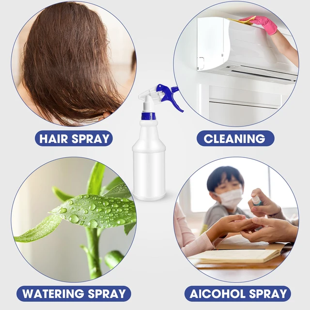 Alt view image 6 of 6 - 12 Pcs 16 Oz Plastic Spray Bottles Reusable adjustable sprayers for water, cleaners, plants and household tasks; bulk pack for home or commercial use