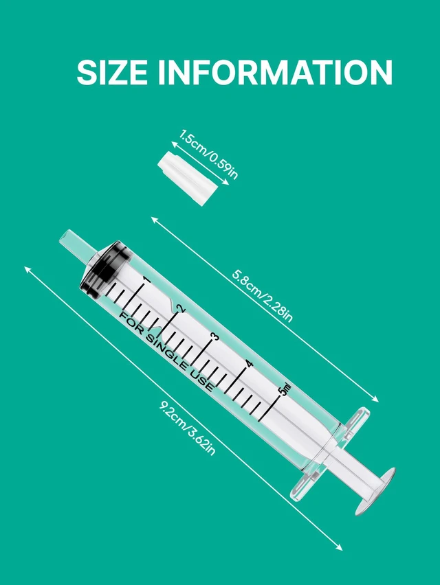 Alt view image 3 of 7 - 100 Pack 5ml Oral Syringes for Liquid without Needle Individually Wrapped with cap, clear scale, non-slip bottom for pet feeding, liquid dispensing, scientific labs, plant cultivation and crafts