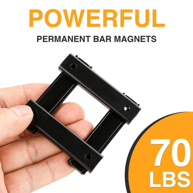 Alt view image 5 of 7 - Bar Magnets, 80Lbs 15 Pack Countersunk Hole Magnet with Screw Black,Heavy Duty Rare Earth,Neodymium,Rectangular,for Mounting, Door, Garage, Workplace(60 x 13.5 x 5mm)