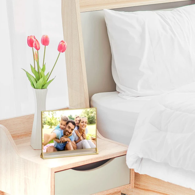 Alt view image 7 of 7 - 5x7 Acrylic Sign Holder, Picture Frame, Wedding Table Numbers, 6pack Horizontal Stand,Gold Frames, Clear Double Sided, Gold Sign Holders Display for Menu Restaurant Signs, Photos, Party, Events