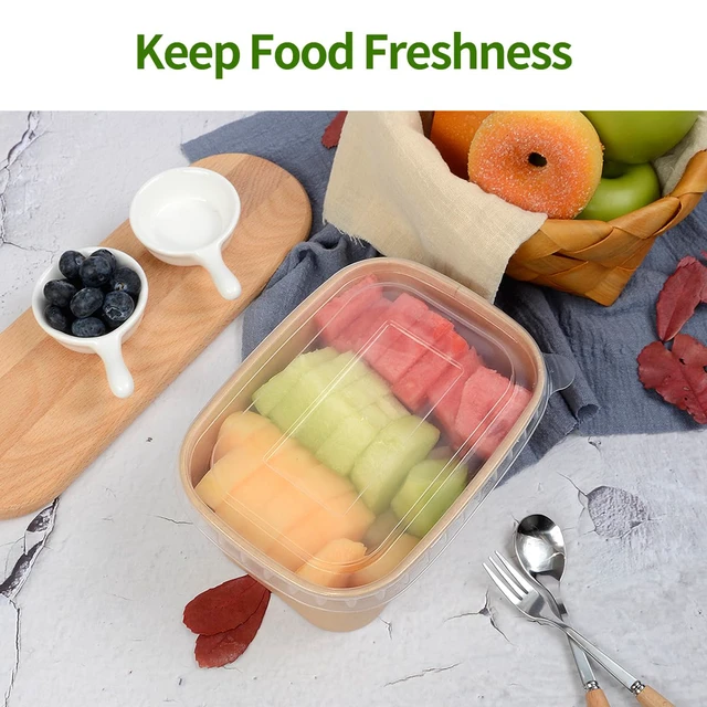 Alt view image 7 of 7 - 35 oz Paper Meal Prep Containers with Lids 50 Pack Hot and Cold Use Microwavable Meal Prep Containers Disposable for Food Prep, Freezer Storage and Catering Take Out, 50 Bowls 50 Lids