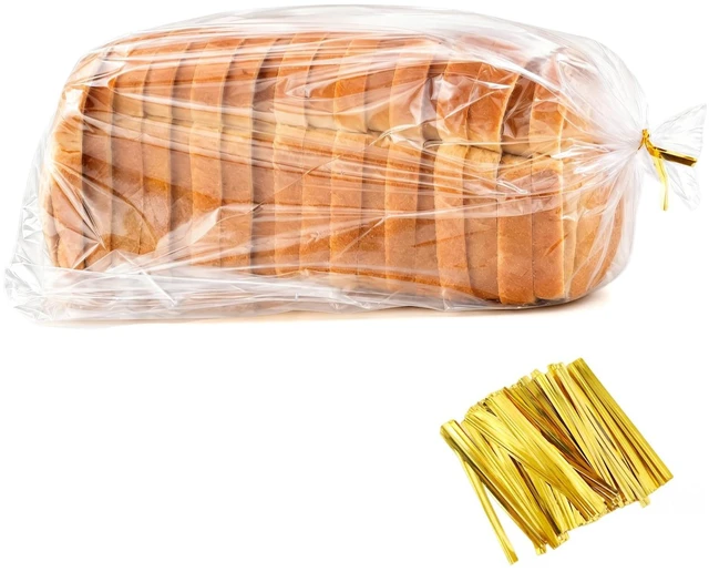 Main image of 500Pcs Plastic Bread Bags for Homemade Bread and 550 Ties, 18 x 8 x 4 Inch Reusable Clear Loaf Bags, Adjustable, Perfect for Home Bakers and Bakeries