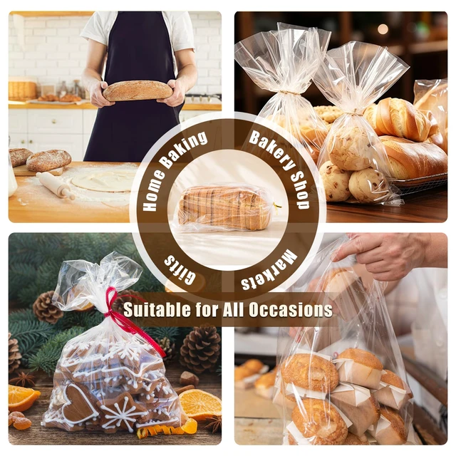 Alt view image 6 of 7 - 500Pcs Plastic Bread Bags for Homemade Bread and 550 Ties, 18 x 8 x 4 Inch Reusable Clear Loaf Bags, Adjustable, Perfect for Home Bakers and Bakeries