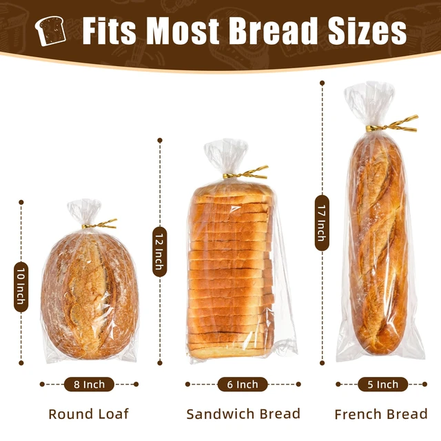 Alt view image 5 of 7 - 500Pcs Plastic Bread Bags for Homemade Bread and 550 Ties, 18 x 8 x 4 Inch Reusable Clear Loaf Bags, Adjustable, Perfect for Home Bakers and Bakeries