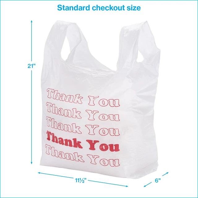 Alt view image 5 of 6 - White Thank You Bags Case of 1000-11 ½" x 6" x 21"