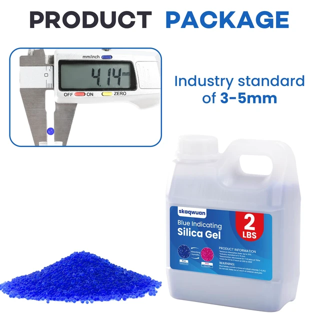 Alt view image 5 of 7 - 2 LBS Blue Indicating Silica Gel Desiccant Beads, Industry Standard 3-5mm Reusable Desiccant, for 3D Printer Electronics Camera Jewelry Paintings