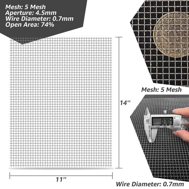 Alt view image 2 of 7 - 2 Pack Wire Mesh 12x24 Inch, 5 Mesh Crimped Rustproof, Easy To Trim Hardware Cloth, Chicken Wire Mesh, Multi Purpose for Ventilation Cage Filtration Diy Works