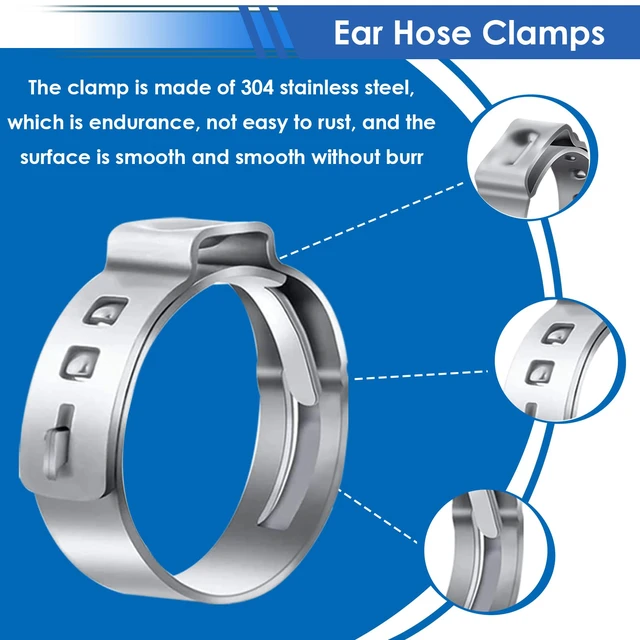 Alt view image 5 of 7 - 350Pcs 5.3-51mm Single Ear Hose Clamps with Worm Gear Hose Clamps Assortment Kit Pack in Handheld Box for Auto/Home Appliance/Pipe/Fuel Line