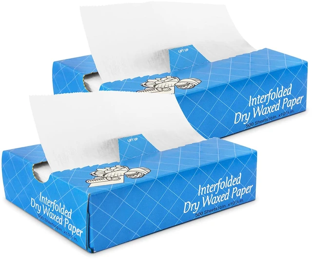 Main image of 1000 Sheets 10 x 10.75 Dry Wax Paper Sheets for Food, Greaseproof Sandwich Wrapping, Interfolded Deli Wax Paper for Fries, Burgers, Food Basket, Made in USA
