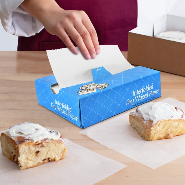 Alt view image 6 of 7 - 1000 Sheets 10 x 10.75 Dry Wax Paper Sheets for Food, Greaseproof Sandwich Wrapping, Interfolded Deli Wax Paper for Fries, Burgers, Food Basket, Made in USA