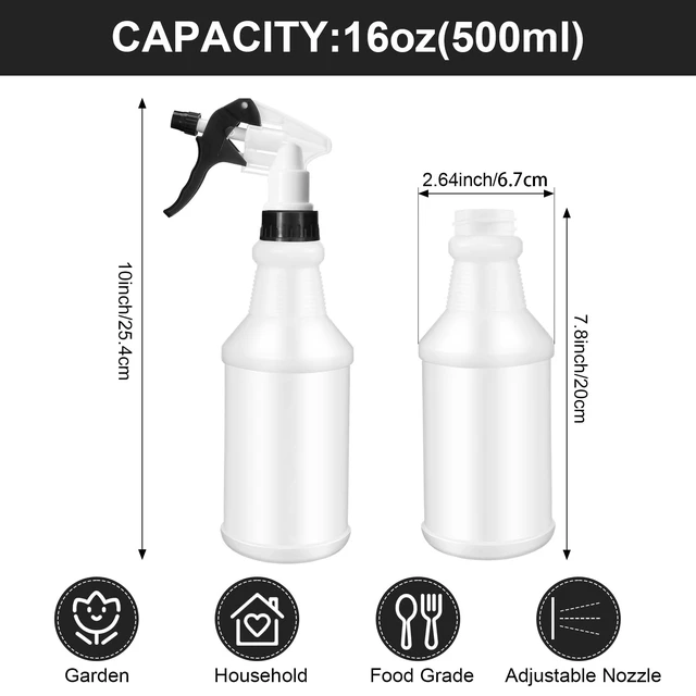 Alt view image 2 of 6 - 12 Pcs 16 Oz Plastic Spray Bottles Reusable adjustable sprayers for water, cleaners, plants and household tasks; bulk pack for home or commercial use