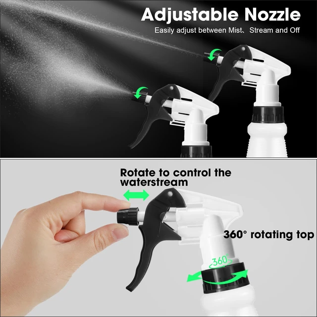 Alt view image 4 of 6 - 12 Pcs 16 Oz Plastic Spray Bottles Reusable adjustable sprayers for water, cleaners, plants and household tasks; bulk pack for home or commercial use