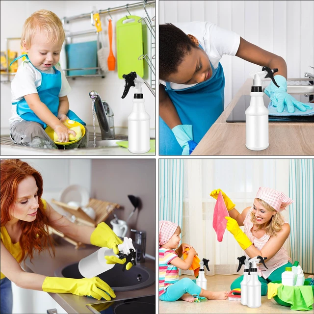 Alt view image 5 of 6 - 12 Pcs 16 Oz Plastic Spray Bottles Reusable adjustable sprayers for water, cleaners, plants and household tasks; bulk pack for home or commercial use