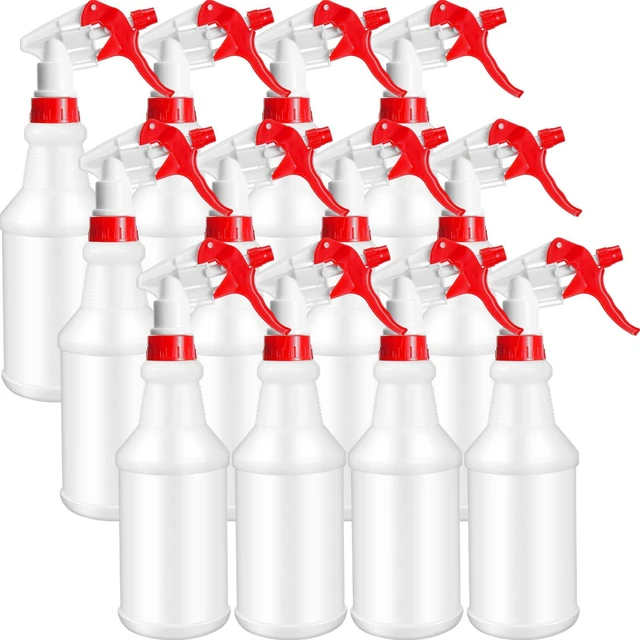 Main image of 12 Pcs 16 Oz Plastic Spray Bottle, Adjustable Empty Reusable Sprayer for Cleaning, Planting, Water, Bathroom and Kitchen, BBQ, Commercial and Residential (Original,Red)