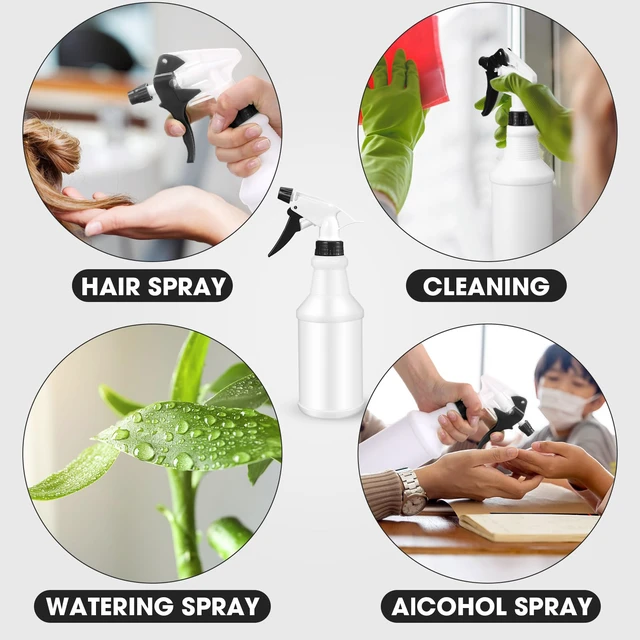 Alt view image 6 of 6 - 12 Pcs 16 Oz Plastic Spray Bottles Reusable adjustable sprayers for water, cleaners, plants and household tasks; bulk pack for home or commercial use