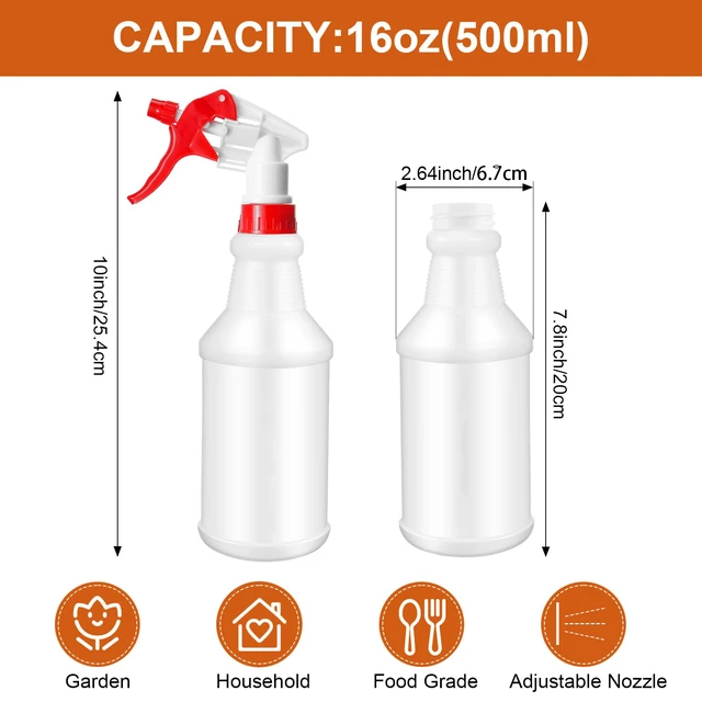 Alt view image 2 of 7 - 12 Pcs 16 Oz Plastic Spray Bottle, Adjustable Empty Reusable Sprayer for Cleaning, Planting, Water, Bathroom and Kitchen, BBQ, Commercial and Residential (Original,Red)