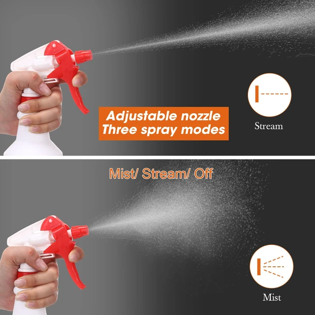 Alt view image 5 of 7 - 12 Pcs 16 Oz Plastic Spray Bottle, Adjustable Empty Reusable Sprayer for Cleaning, Planting, Water, Bathroom and Kitchen, BBQ, Commercial and Residential (Original,Red)